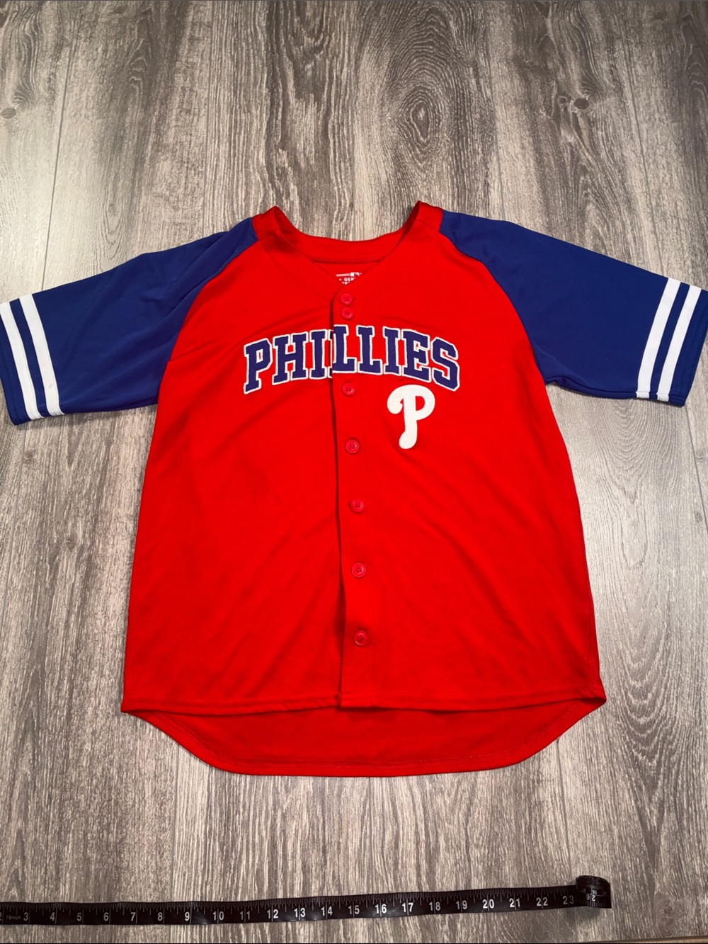 Kids Phillies Red & Blue Baseball Jersey Top XXL